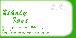 mihaly kost business card